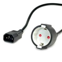 VALUE stroomkabel, C14 connector naar CEE7/3 female, max 10A (2300W), for UPS only, zwart, 0,3 m - thumbnail