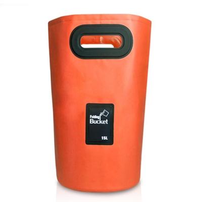 Outdoor draagbare vouwen wastafel PVC opvouwbare emmer capaciteit: 15L (oranje)