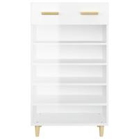 VidaXL Schoenenkast 60x35x105 cm bewerkt hout hoogglans wit - thumbnail