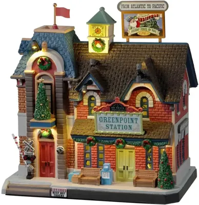 Greenpoint Railroad Station With 4.5V Adaptor Kerst LEMAX - Lemax