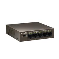 Tenda TEF1105P-4-63W 5-poorts snel ethernet PoE switch 10/100 Mbit/s desktopswitch met 4-poorts PoE, 63 watt, extra 1x uplink, full duplex, metalen behuizing, 250 meter, plug & play - thumbnail
