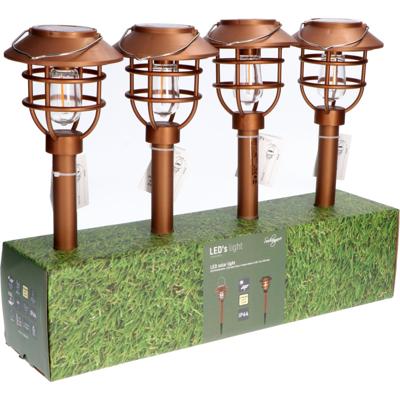 Vintage LED Tuinlamp met sensor - Warm wit licht - Auto aan/uit - Brons - 37 cm Vintage LED Tuinlamp met sensor - Warm wit licht - Auto aan/uit - Brons - 37 cm