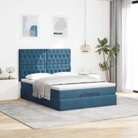 Ottoman bed met matrassen en LED's 140x190cm fluweel - thumbnail