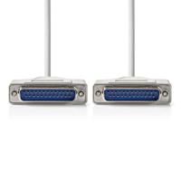 Seriële Kabel | D-SUB 25-Pins Male | D-SUB 25-Pins Male | Vernikkeld | 5.00 m | Rond | PVC | Ivoor | Polybag - thumbnail