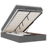 Ottoman bed met matras 140x190cm stof donkergrijs - thumbnail