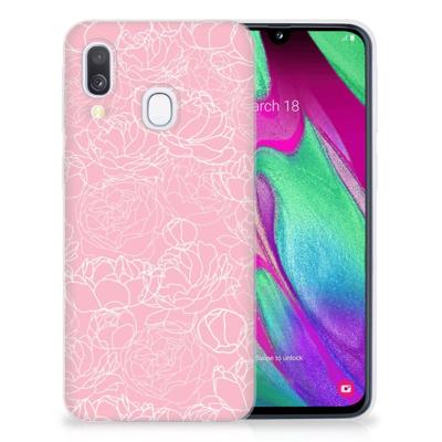 Samsung Galaxy A40 | TPU Case | White Flowers
