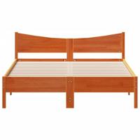 Bedframe zonder matras massief grenenhout wasbruin 150x200 cm - thumbnail