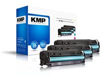 KMP Toner vervangt HP 305A, CE411A, CE412A, CE413A Compatibel Combipack Cyaan, Magenta, Geel 3400 bladzijden H-T196CMY 1233,0030 - thumbnail