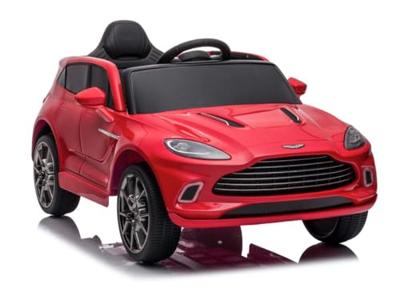 Aston Martin 12V elektrische kinderauto met rubberen banden, leren zitje en meer!