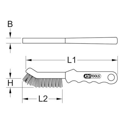 KS Tools 201.2340 Staalborstel Messing 225 mm 1 stuk(s)