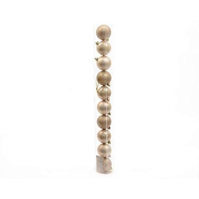 Decoris kerstballen set plastic 10st parel 6cm