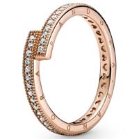 Pandora 189491C01 Ring Sparkling Overlapping zilver-zirconia rosekleurig Maat 56 - thumbnail