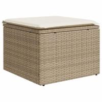 11-delige Tuinset met kussens poly rattan beige - thumbnail