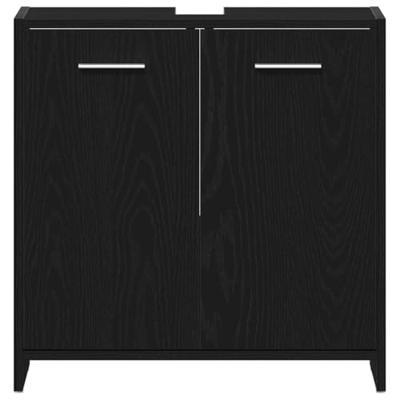 Wastafelmeubel 60x33x60 cm spaanplaat zwart eikenkleurig