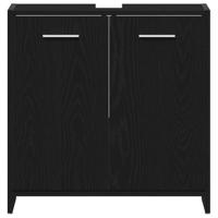 Wastafelmeubel 60x33x60 cm spaanplaat zwart eikenkleurig - thumbnail
