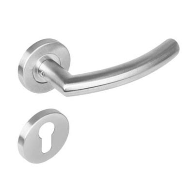 Intersteel Deurkruk Halfrond 90° op rozet met profielcilinderrozetten - RVS Intersteel Deurkruk Halfrond 90° op rozet met profielcilinderrozetten - RVS