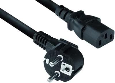 ACT Netsnoer CEE 7/7 male (haaks) - C13 zwart 2 m