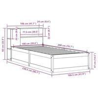 Bedframe zonder matras massief grenenhout wit 140x200 cm - thumbnail