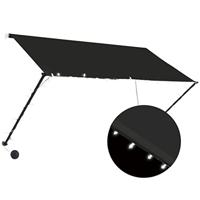 VidaXL Luifel uittrekbaar met led 250x150 cm antraciet - thumbnail