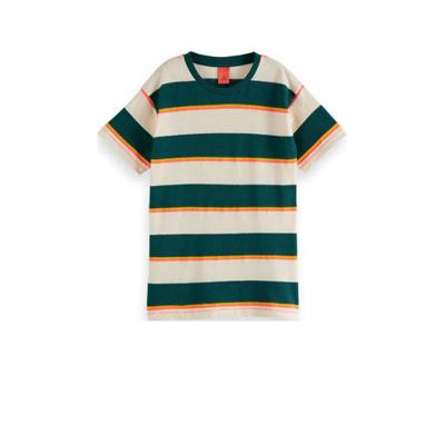 Scotch & Soda gestreept T-shirt groen/ecru/oranje Scotch & Soda gestreept T-shirt groen/ecru/oranje