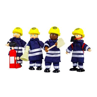 Tidlo houten poppenhuis poppen brandweermannen, 4st. Tidlo houten poppenhuis poppen brandweermannen, 4st.