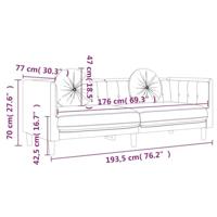 Bank met kussens 3-zits fluweel wijnrood - thumbnail