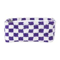 Mand checks middel - paars/wit - 13x33x23 cm - thumbnail