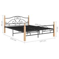 Bedframe met hoofdeinde zonder matras 140x200 cm metaal zwart - thumbnail