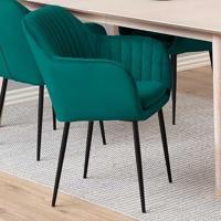 Sohome Eetkamerstoel 'Albin' Velvet, kleur Bottle Green - thumbnail