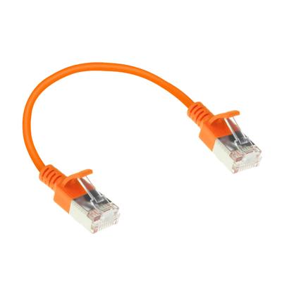 ACT DC7152 LSZH U/FTP CAT6A Datacenter Slimline Patchkabel Snagless | RJ45 Connectoren | Oranje | 25 cm