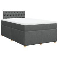 Boxspring met matras stof donkergrijs 120x200 cm - thumbnail