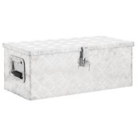 VidaXL Opbergbox 70x31x27 cm aluminium zilverkleurig - thumbnail