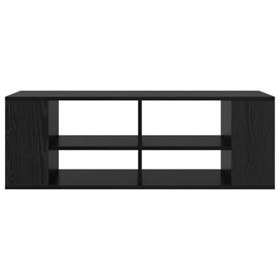 TV-kast met plank Zwart eiken 102 x 35 x 35 cm Bewerkt hout