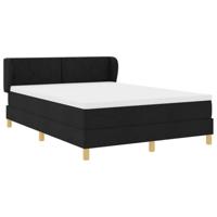 Boxspringbed met matras creme 90x200 cm stof Zwart 140 x 200 cm - thumbnail