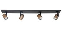 Highlight OpbouwspotHalo zwart met koper brons 4-lichts - S7377.32 - thumbnail