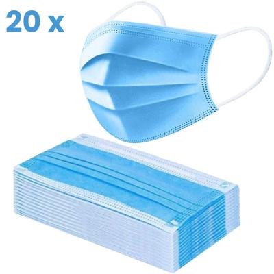 Silverline Wegwerpmaskers / Mondkapjes 3-Laag - 20 Stuks