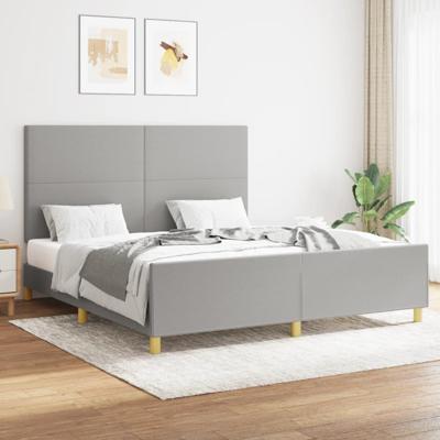 Bedframe zonder matras stof lichtgrijs 160x200 cm