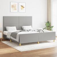 Bedframe zonder matras stof lichtgrijs 160x200 cm - thumbnail