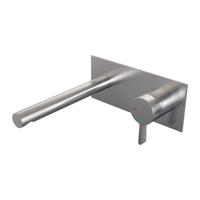 Brauer Brushed Edition Inbouw Wastafelmengkraan met Rechte Uitloop en Afdekplaat Model E1 RVS Geborsteld PVD - thumbnail