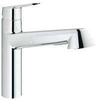 GROHE Eurodisc Cosmopolitan Keukenkraan - laag - uittrekbare uitloop - chroom 32257002 - thumbnail