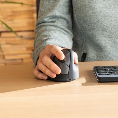R-Go Tools Ergonomische muis R-Go HE Break met pauzesoftware, medium (handlengte 165-185mm), rechtshandig, Bluetooth, zwart R-Go Tools Ergonomische muis R-Go HE Break met pauzesoftware, medium (handlengte 165-185mm), rechtshandig, Bluetooth, zwart