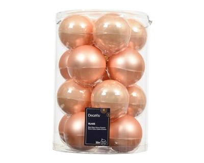 Kerstballen Glas Ø8cm Peach Pearl 16st Kerstballen Glas Ø8cm Peach Pearl 16st