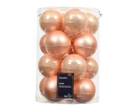 Kerstballen Glas Ø8cm Peach Pearl 16st - thumbnail