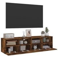 Tv-wandmeubels 2 st 60x30x30 cm bewerkt hout gerookt eikenkleur - thumbnail