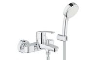 GROHE Eurostyle Cosmopolitan badkraan met omstel en koppelingen met doucheset chroom/wit 3359220a - thumbnail