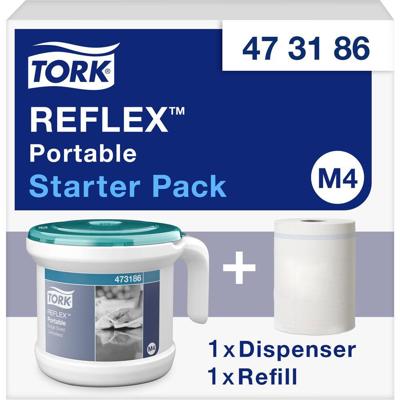 TORK 473186 Reflex™ Papierenhanddoekdispenser Kunststof Wit, Turquoise 1 stuk(s) TORK 473186 Reflex™ Papierenhanddoekdispenser Kunststof Wit, Turquoise 1 stuk(s)