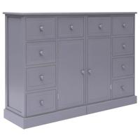 Dressoir met 10 lades 113x30x79 cm hout grijs - thumbnail
