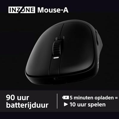 Sony inzone mouse-a draadloze gamingmuis (zwart, 30.000 dpi, 8000 hz, 2.4 ghz, usb-c)