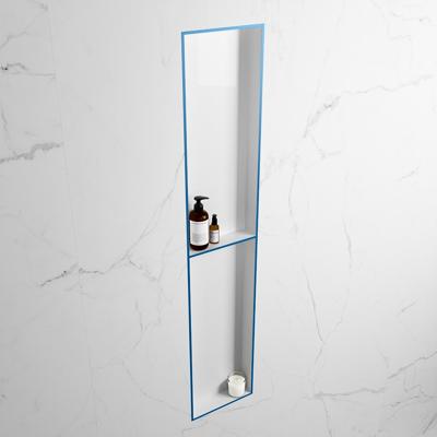 MONDIAZ EASY Nis 89,5x29,5cm in solid surface kleur Jeans | Talc. 2 vakken geschikt voor in- of opbouw