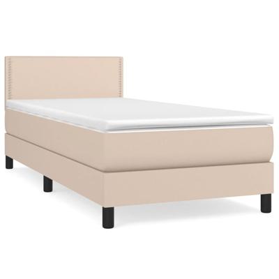 Boxspring met matras kunstleer cappuccinokleurig 80x200 cm